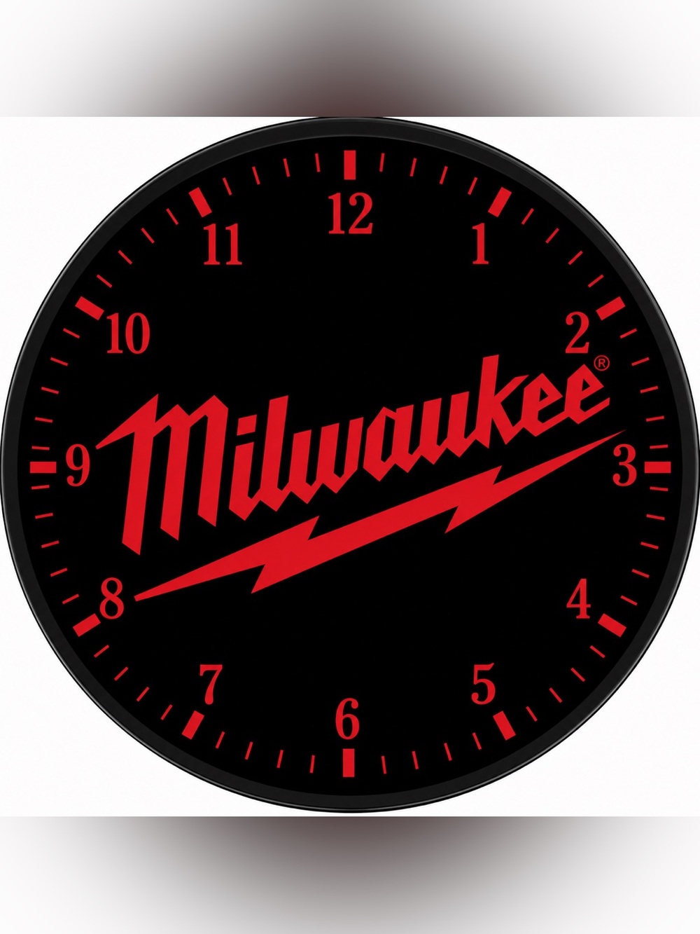 Red and Black Milwaukee Tools Advertising Wall Clock - Brand